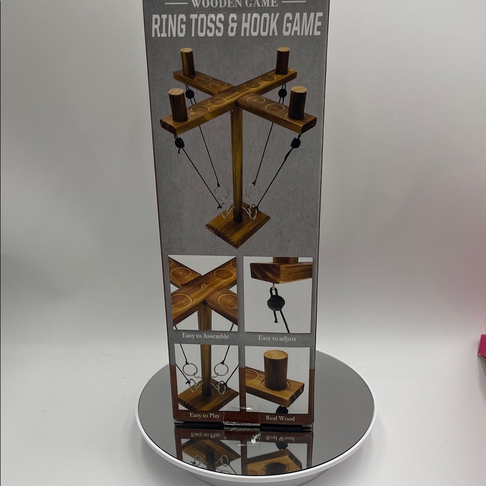 Wooden Ring Toss and Hook Game